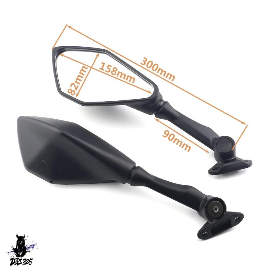 バイク ミラー 互換品】 カワサキニンジャzx6r zx636 2009-2023 ブラックバイク