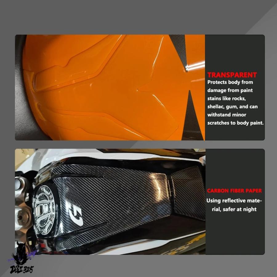 【互換品】 BMW S1000RR S1000R 2020 2021 2022 用 3D カーボンテクスチャバイクタンクパッドステッカー クリアデカール 社外製_14
