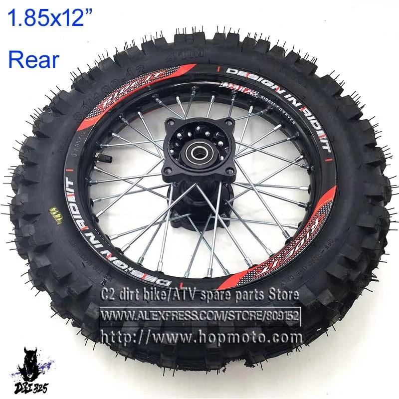 互換品】 Kayo Apollo ダートpitバイク用 80 100-12タイヤ 1.85 × 12