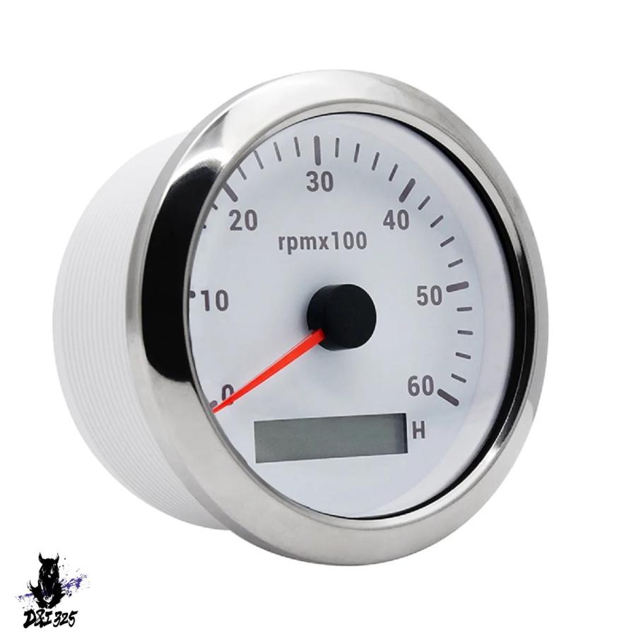 【互換品】 LCDデジタル計 rpm 110mm 6000 rpm 7色 バックライトタコメーター マリンボート 社外製_2