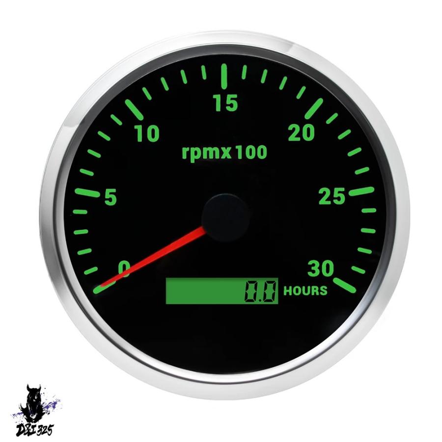 【互換品】 LCDデジタル計 rpm 110mm 6000 rpm 7色 バックライトタコメーター マリンボート 社外製_3