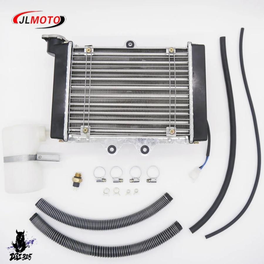 【互換品】 JLA-21クワッドバイク用フルセットラジエータータンク冷却液ホース水ロード管クランプ 4輪バギー200cc 250cc 300ccパーツ 社外製
