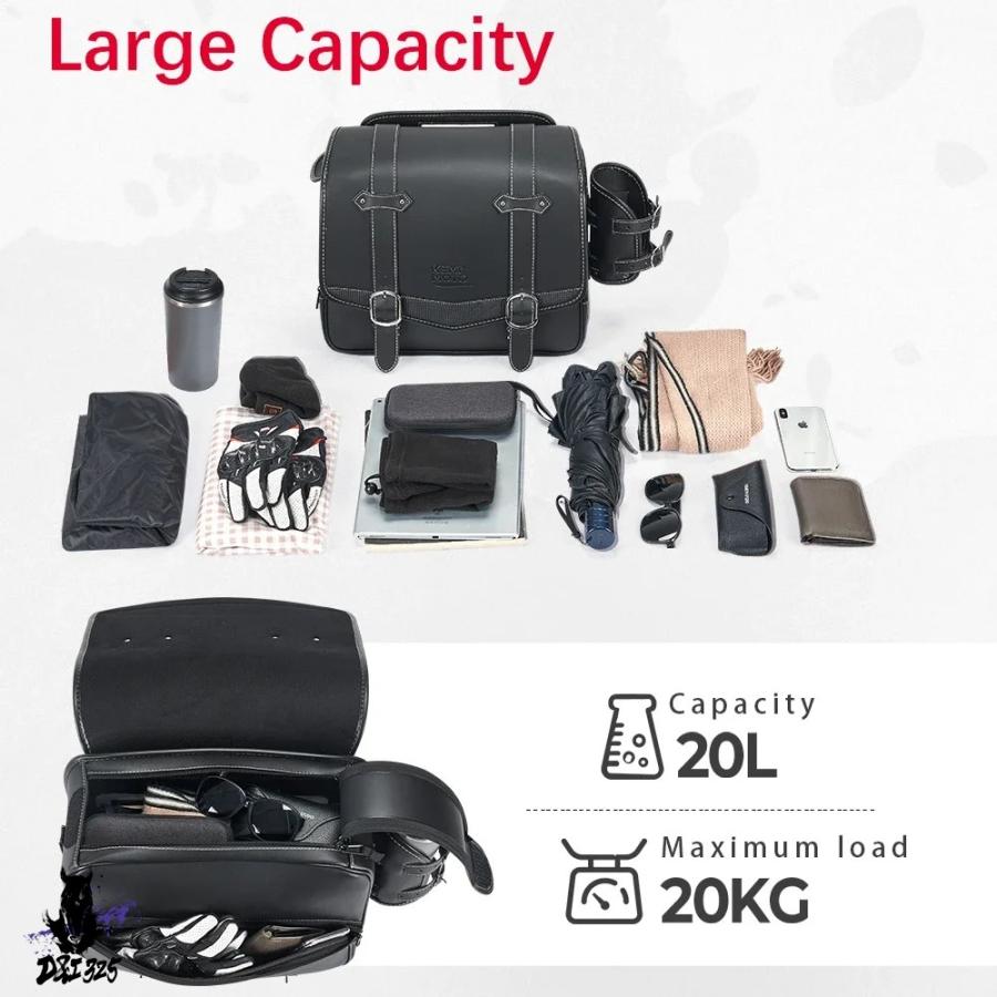 【互換品】 ホンダCMXレブル500 250 300用 パンサー防水PUレザーツールバッグ20L サイドサドルバッグレトロバイクバッグ 社外製_2