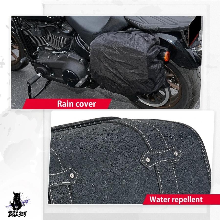 【互換品】 ホンダCMXレブル500 250 300用 パンサー防水PUレザーツールバッグ20L サイドサドルバッグレトロバイクバッグ 社外製_4
