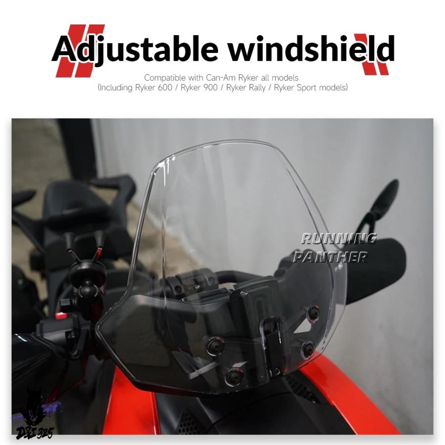 【互換品】 Can-am Ryker 600 900 スポーツ ラリーエディション 900 ace 2019-2023 フロントガラス ウインディアンブレーカー 社外製_2