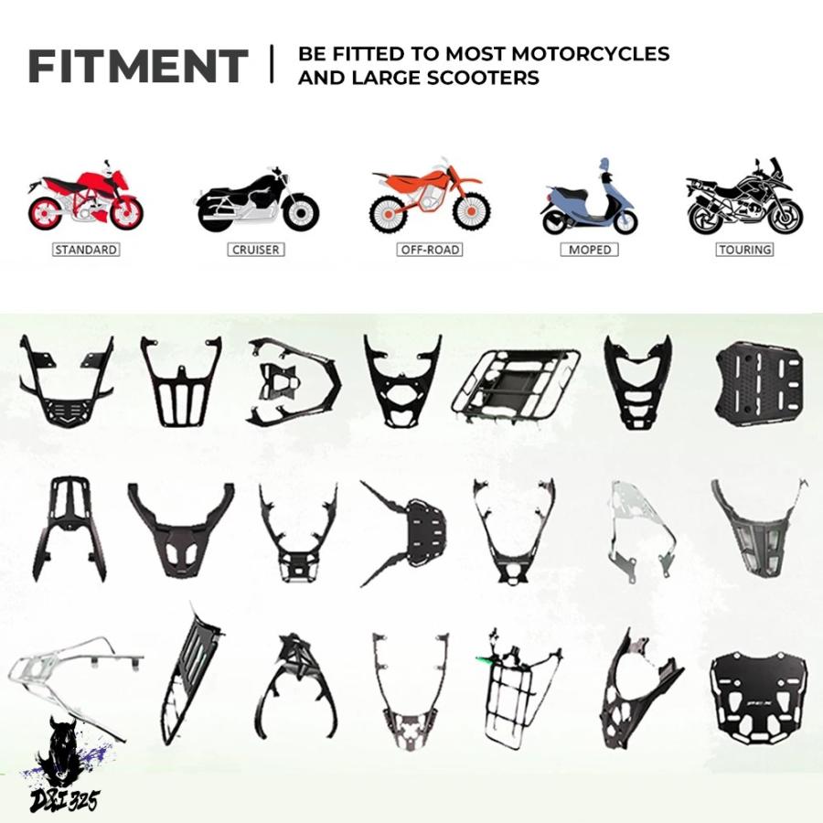 【互換品】 ヤマハ ホンダバイク用のアルミニウム製収納ボックス ラゲッジラック トランク 社外製_5