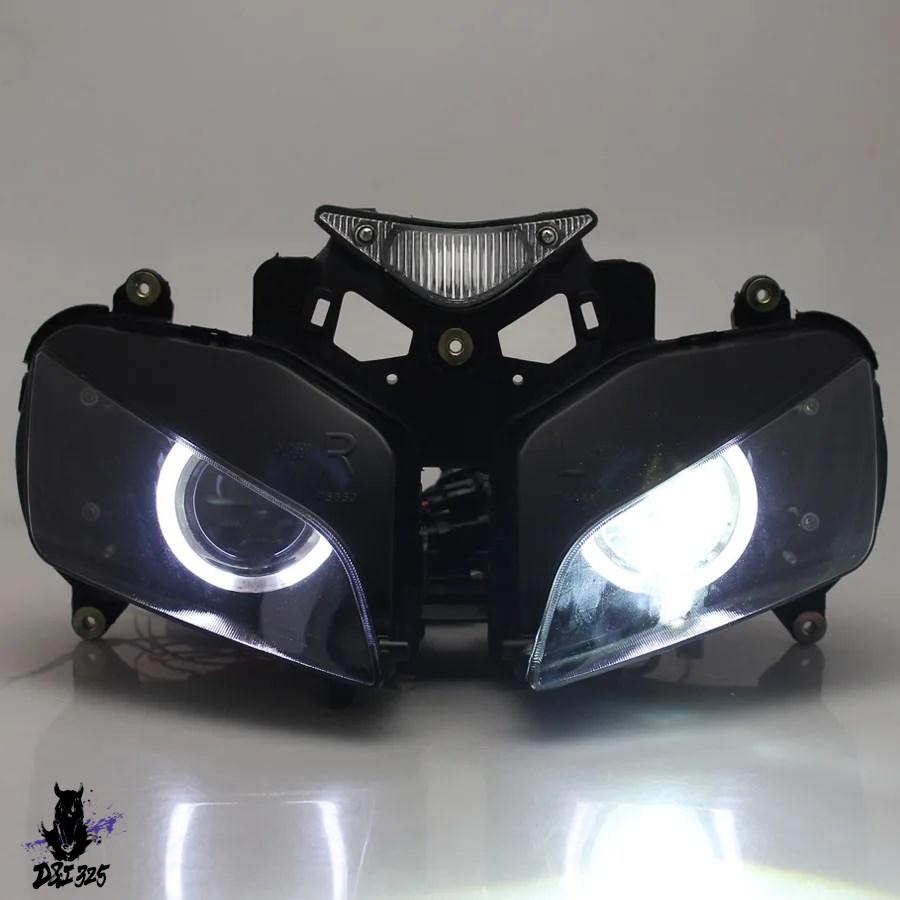 【互換品】 取付済ヘッドランプ エンジェルアイバイクヘッドライト ホンダcbr1000rr 2004 2005 2006 2007 社外製_1