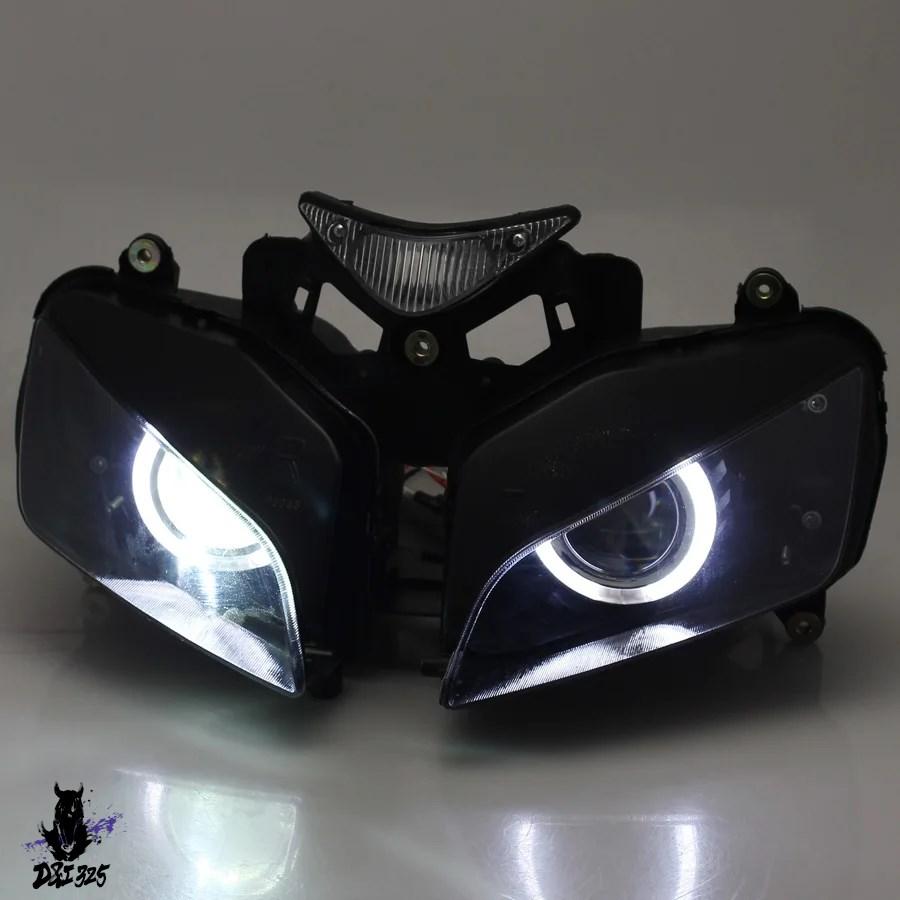 【互換品】 取付済ヘッドランプ エンジェルアイバイクヘッドライト ホンダcbr1000rr 2004 2005 2006 2007 社外製_2