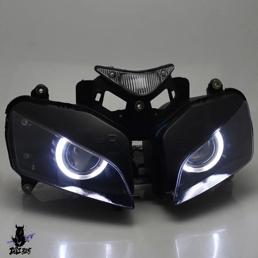 【互換品】 取付済ヘッドランプ エンジェルアイバイクヘッドライト ホンダcbr1000rr 2004 2005 2006 2007 社外製_3