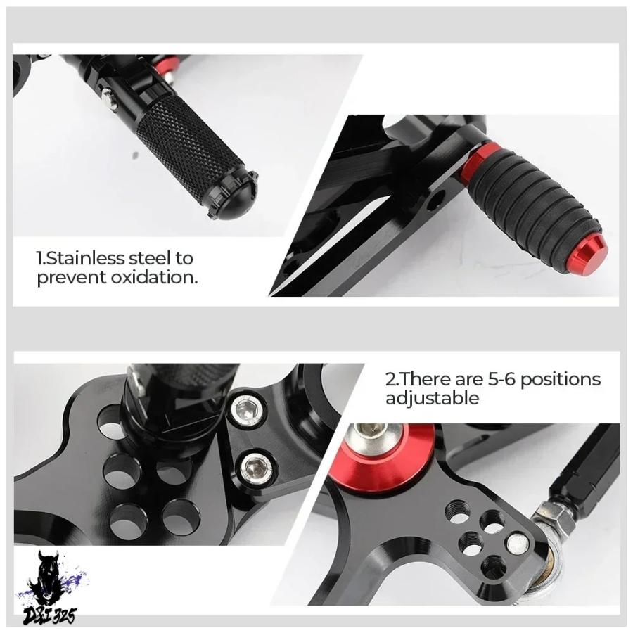 【互換品】 GSX-S1000Fカタナ GSX-S1000Z 2015 2022 - バイクのリアフットレストとフットレストを調整可能にする新しいライダーペグ 社外製