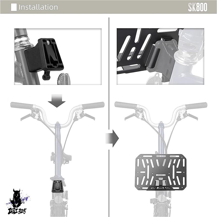 【互換品】 brompton-ラインストーンowalk自転車バッグアダプター,フロントラック,日曜大工のキャリアブロック,バンドル,バックパック,ラップトップバッ 社外製_4