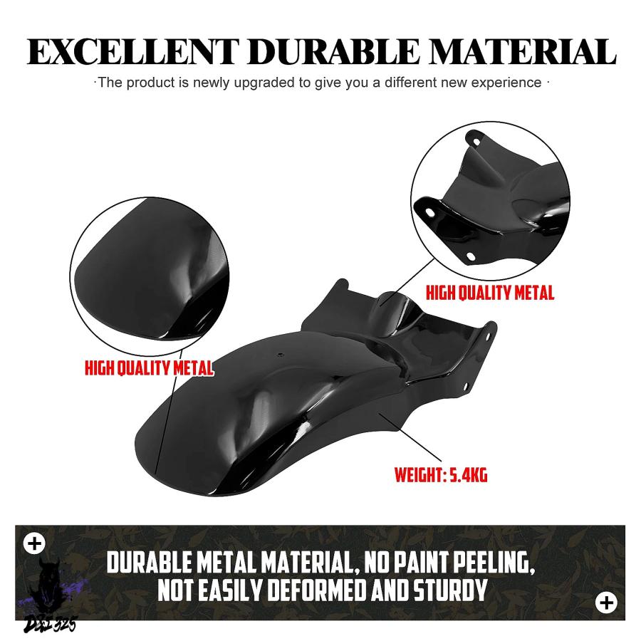 【互換品】 ハーレーソフテイル・ファットボーイ・ブレークアウトFXDR用リアショートマッドガードカバー 光沢のある黒 2018-2022 社外製_3