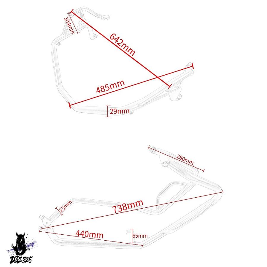 【互換品】 ホンダ Xadv750 2021 2022 バイクエンジンガード・クラッシュバー・バンパー・落下防止プロテクター 社外製_11