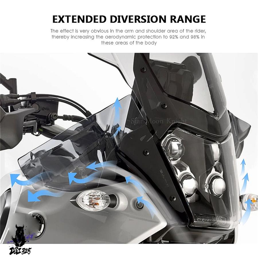 【互換品】 YAMAHA TENERE700 XT700Z T700 T7 適合バイク風防 ウインディアンスクリーンハンドルバーフロント 社外製_5