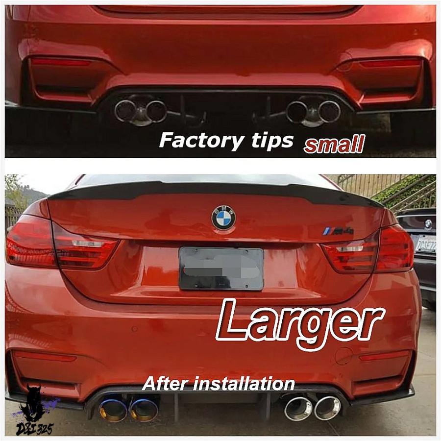 【互換品】 BMW S55 F8x M3 M4用 3.75インチ ステンレス エキゾーストチップ 4個セット スポーツアクセサリー 社外製の画像