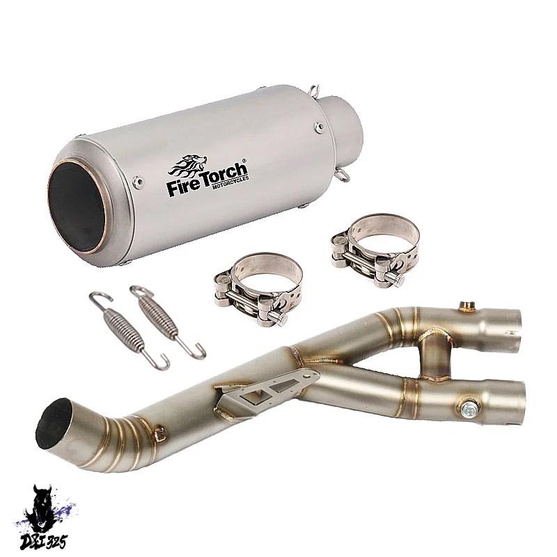 【互換品】 ヤマハ yzf r1 mt10 2015-2019 カーボン カスタム エキゾーストシステム センターマニホールド スリップオン止め 社外製の画像