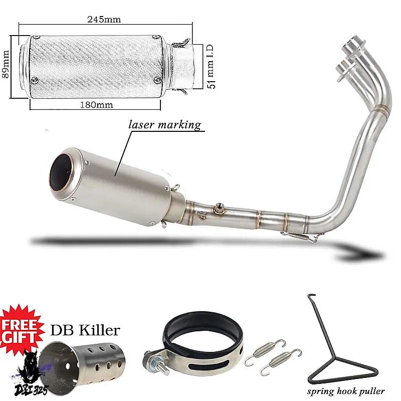 【互換品】 ヤマハ パイプMT-07 FZ-07 mt07 fz07 mt 07 2014-2021 xsr700 2014-2021 カーボンエキゾーストサイレンサー 社外製の画像