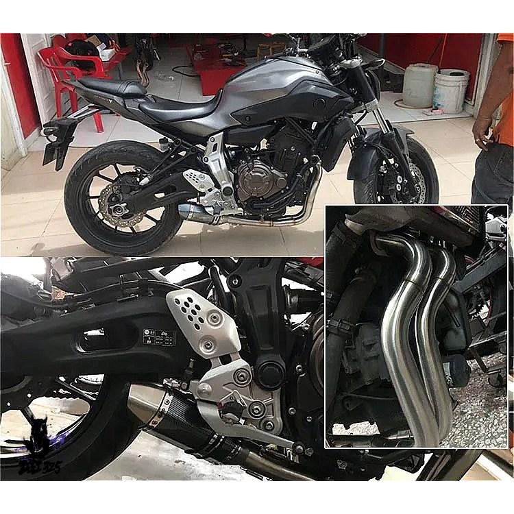 【互換品】 ヤマハ パイプMT-07 FZ-07 mt07 fz07 mt 07 2014-2021 xsr700 2014-2021 カーボンエキゾーストサイレンサー 社外製の画像