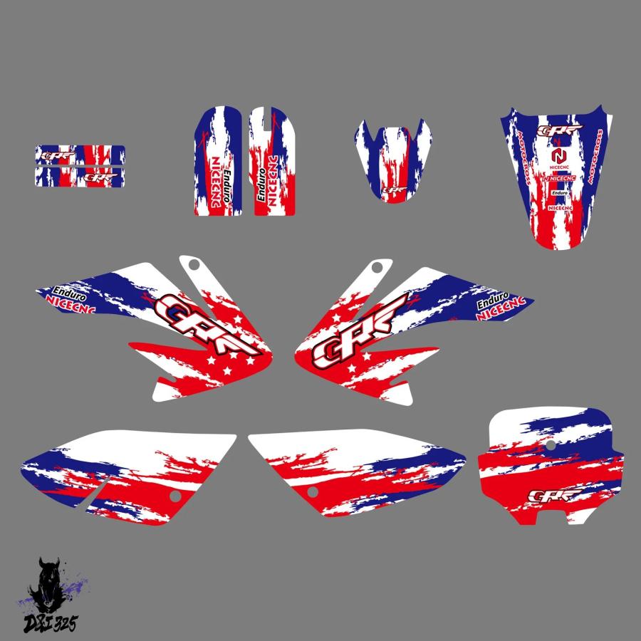 【互換品】 ホンダ CRF 70 CRF 80 CRF 100 CRF80 CRF100 2004-2010 バイクグラフィック背景デカールステッカー 社外製_13