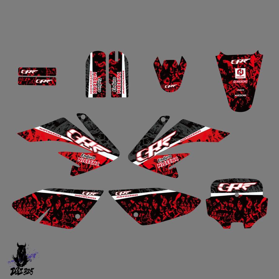 【互換品】 ホンダ CRF 70 CRF 80 CRF 100 CRF80 CRF100 2004-2010 バイクグラフィック背景デカールステッカー 社外製_14