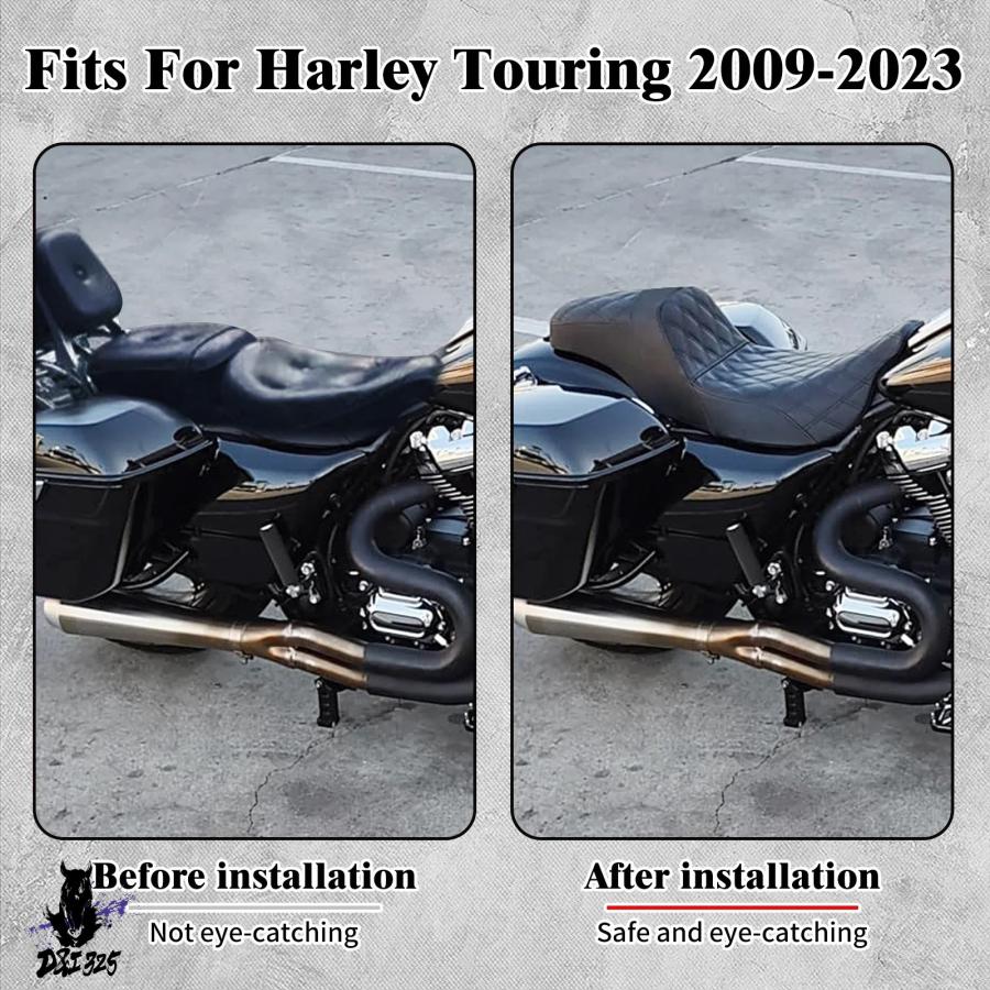 【互換品】 ストリート エレクトラグライド 2009-23 バイクリア 拡張可能パッド ハーレーツーリング 社外製_2