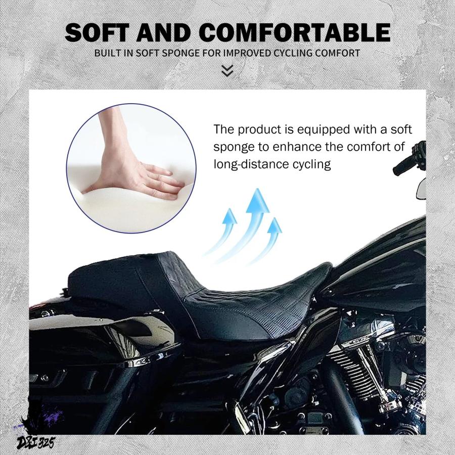 【互換品】 ストリート エレクトラグライド 2009-23 バイクリア 拡張可能パッド ハーレーツーリング 社外製_3