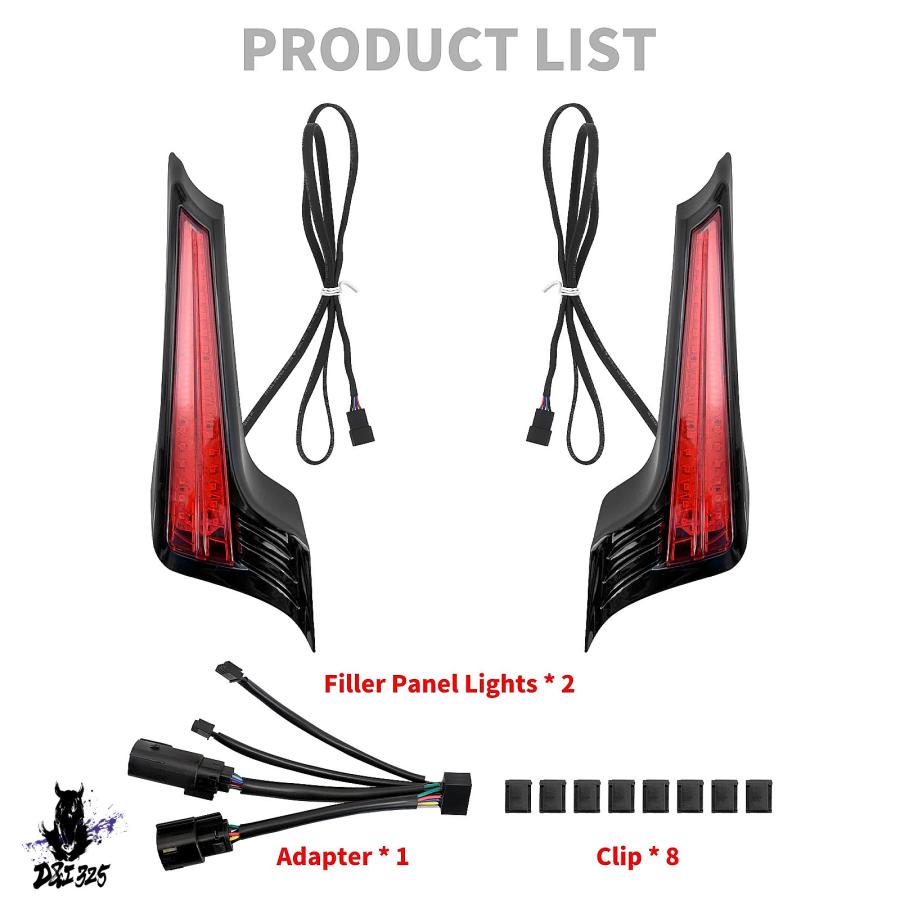 【互換品】 Harley Touring Road Street Electra Glide FLHX Ultra 2014 - バイク リアマッドガードLEDライト ウインカーライト 社外製_4