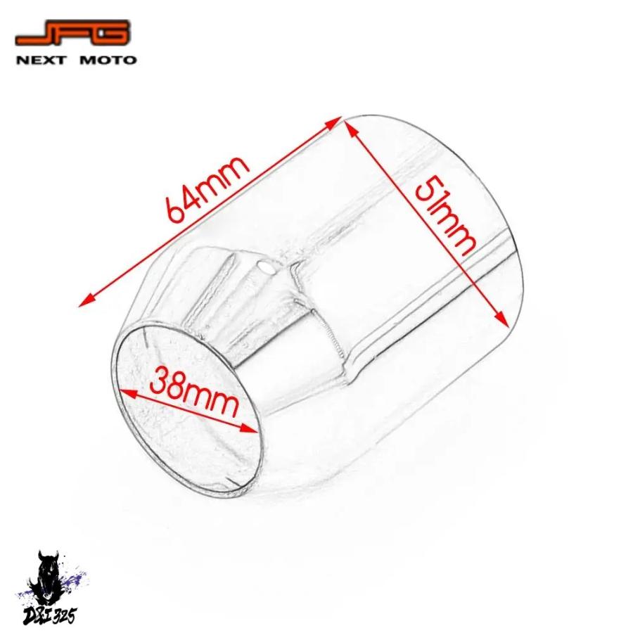 互換品】 バイク用エキゾーストサイレンサー 38-51mm 汎用 ハード 