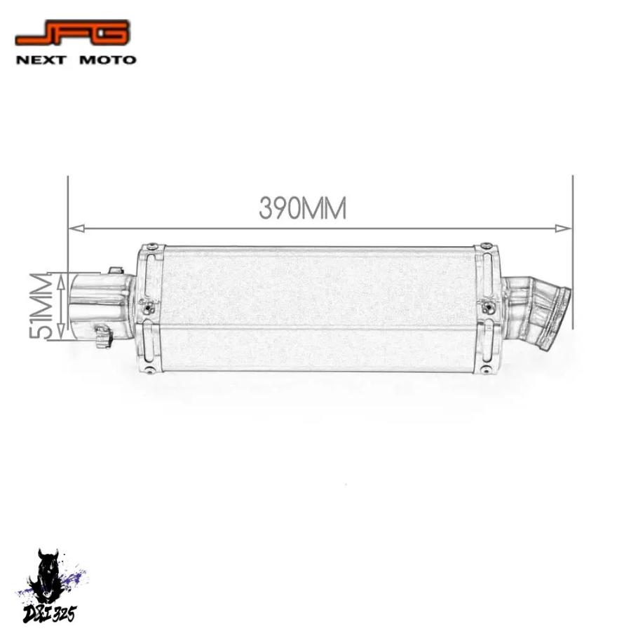 互換品】 バイク用エキゾーストサイレンサー 38-51mm 汎用 ハード 