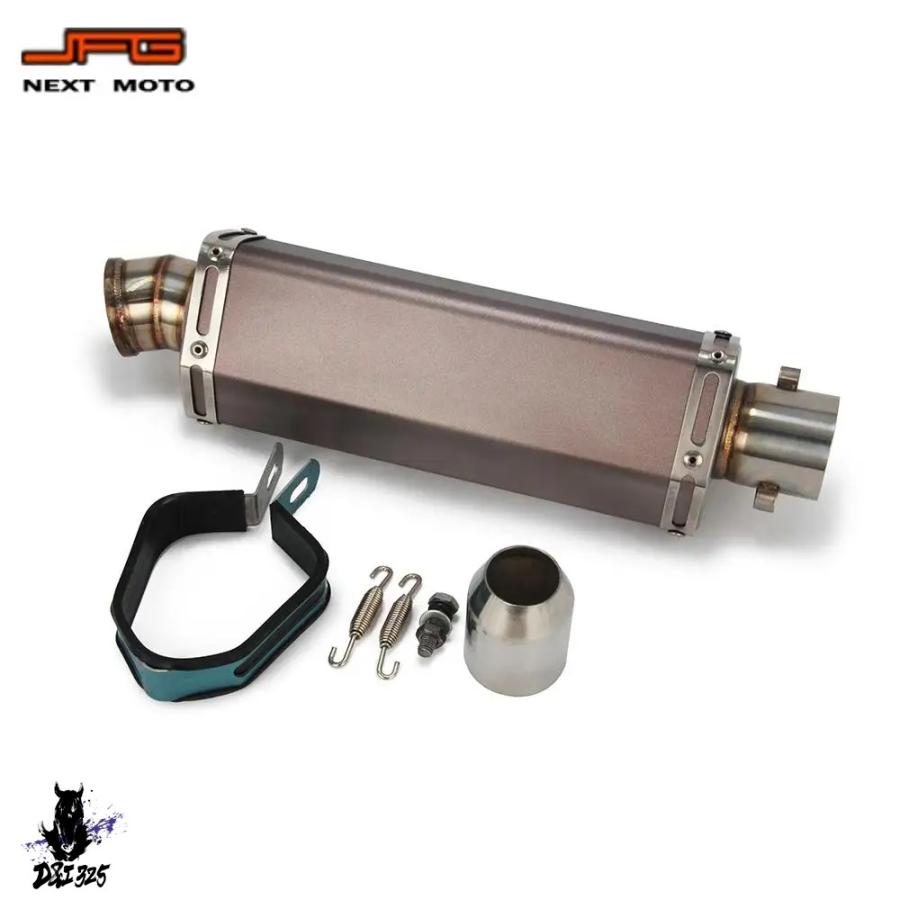 互換品】 バイク用エキゾーストサイレンサー 38-51mm 汎用 ハード 