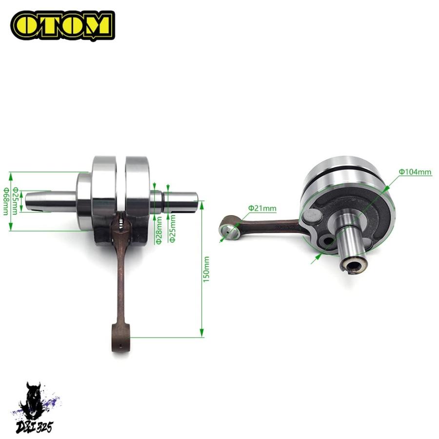 【互換品】 Yamaha lonindt230， mt250， Kayo gr8用 2t水冷エンジン クランクロッドアセンブリ ベアリングバイク 社外製_1
