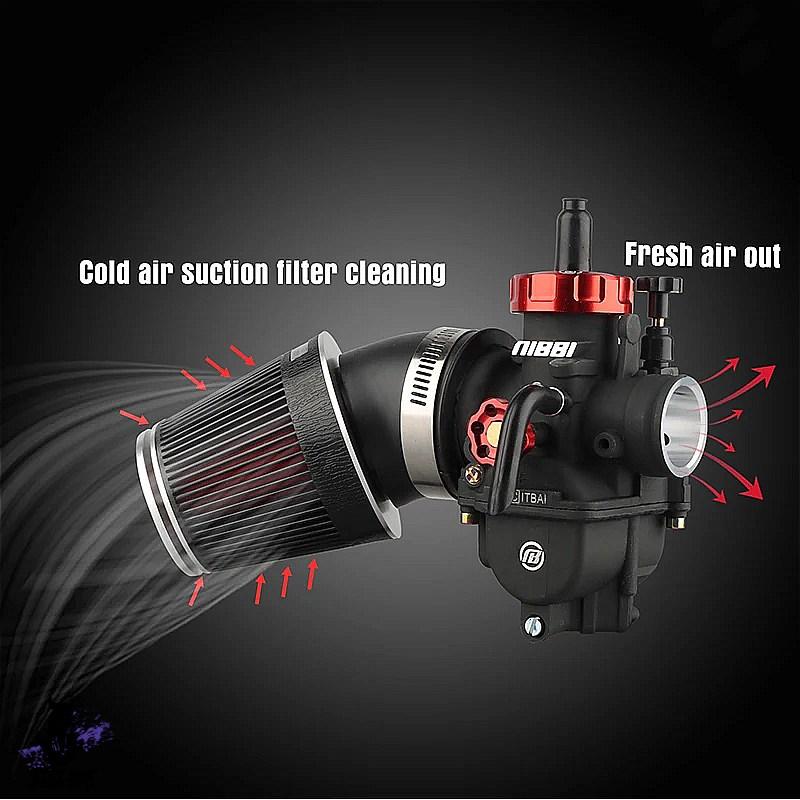 互換品】 バイク用Nibbiエアフィルターとキャブレターキット2