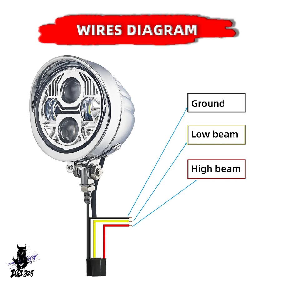 互換品】 ハーレーダビッドソン 4.5インチ LEDヘッドライトスポット