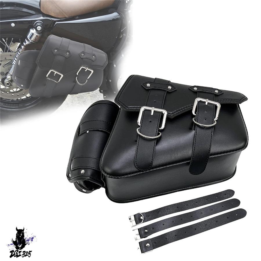 互換品】 ハーレースポーツスターXL883 XL1200 1X用 PUレザーサイド