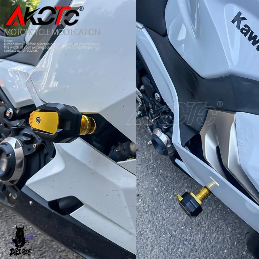 【互換品】 カワサキ Z400 Z500 Ninja400 Ninja500 SE用 エンジンフレームスライダー クラッシュパッド 社外製_16