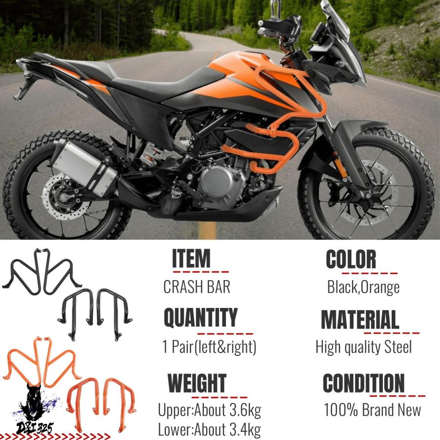 KTM 390 Adventure用 クラッシュバー 互換品】 KTM 390アドベンチャーカラー2020用クラッシュバーエンジン