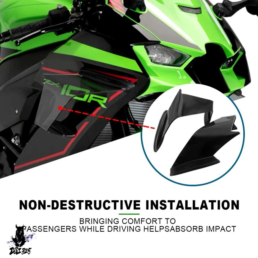 互換品】 カワサキZX-10R 2022-2024 フロントガラス固定式バイク用高