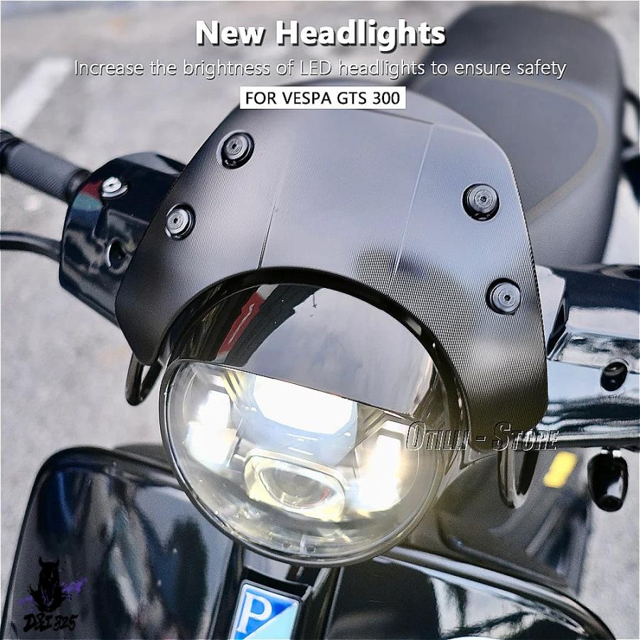 互換品】 ベスパ gts300 LEDヘッドライトキット バイクアクセサリー 黒