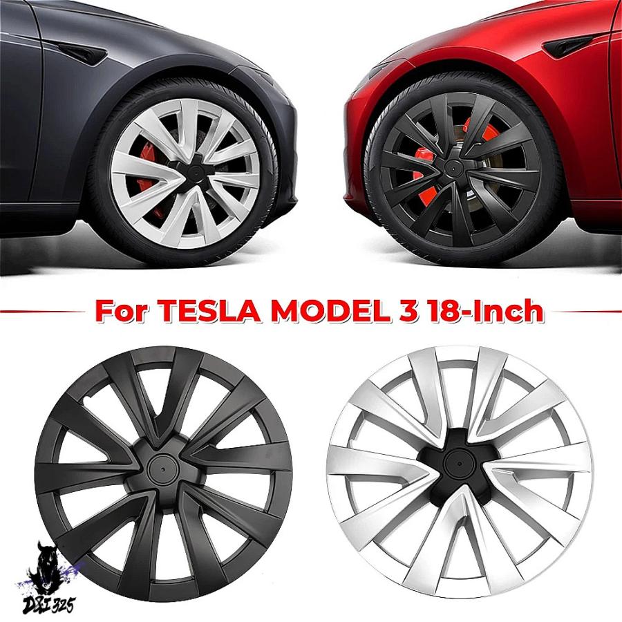 互換品】 テスラモデル2021-2024用 18インチホイールカバー 4個セット