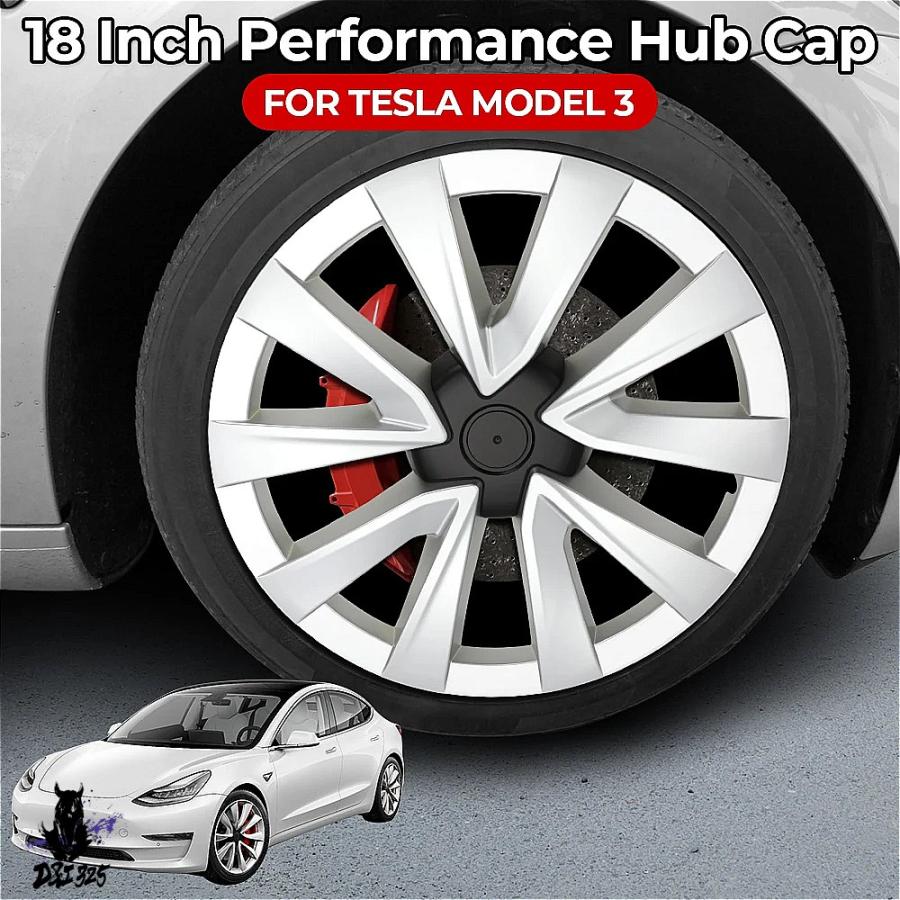 互換品】 テスラモデル2021-2024用 18インチホイールカバー 4個セット