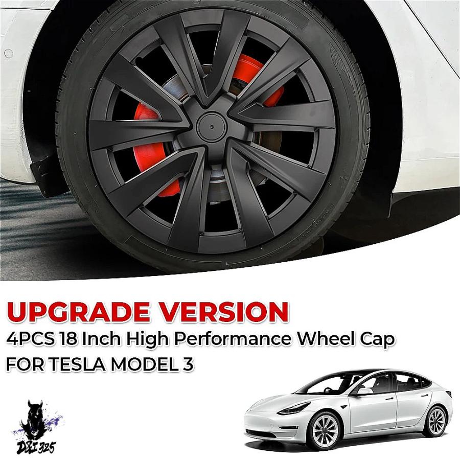 互換品】 テスラモデル2021-2024用 18インチホイールカバー 4個セット