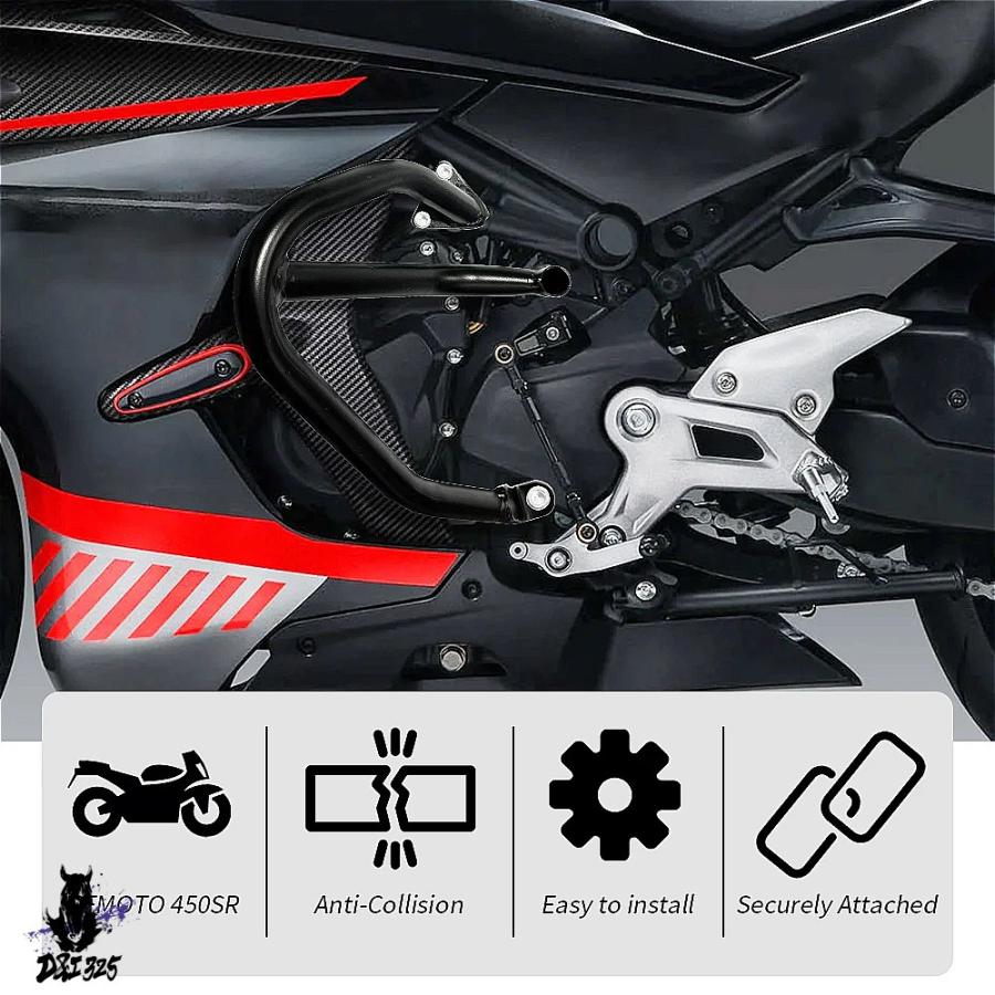 【互換品】 バイクアクセサリー 450SR 2022-2023 黒色 高速ロード用 エンジンガード バンパー クラッシュバー プロテクター 社外製の画像