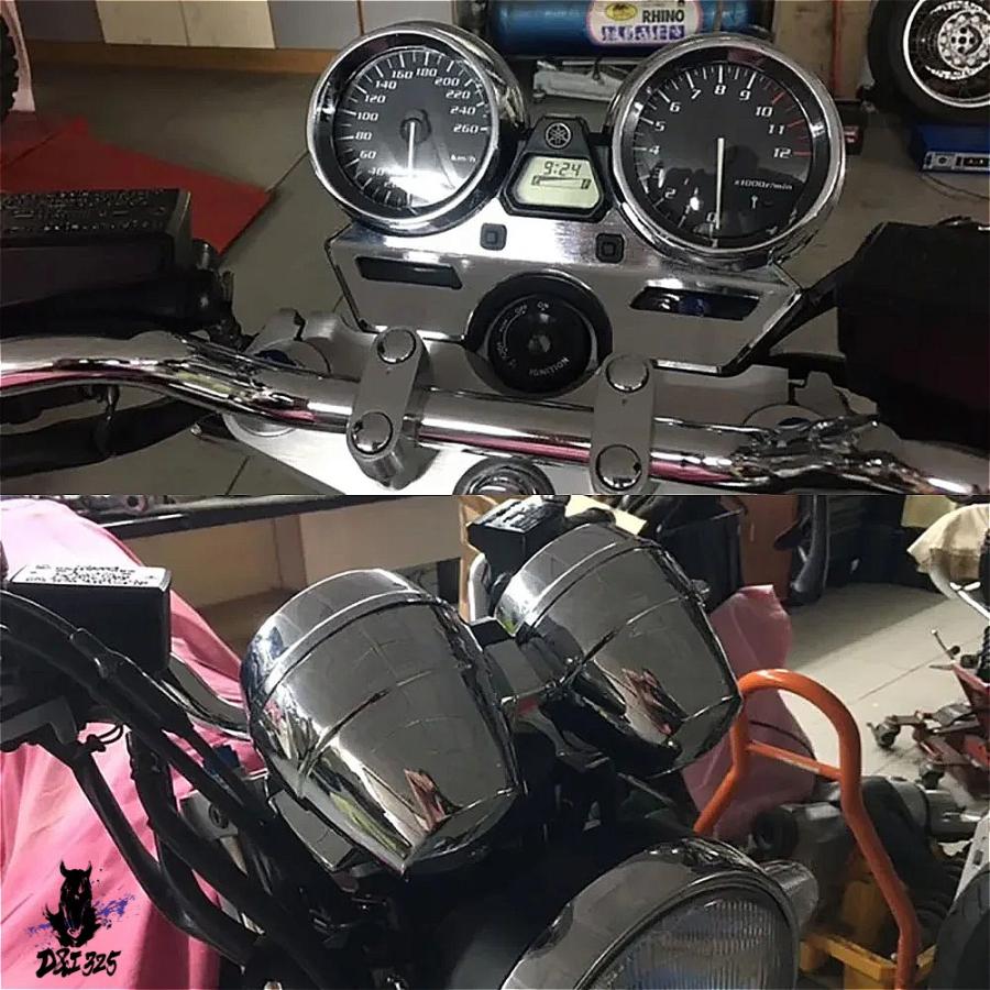 【互換品】 ヤマハ XJR400 2004-2008用 スピードメーター 時計 計器ケース ゲージ 走行距離計 タコメーターカバー掲載! 社外製の画像