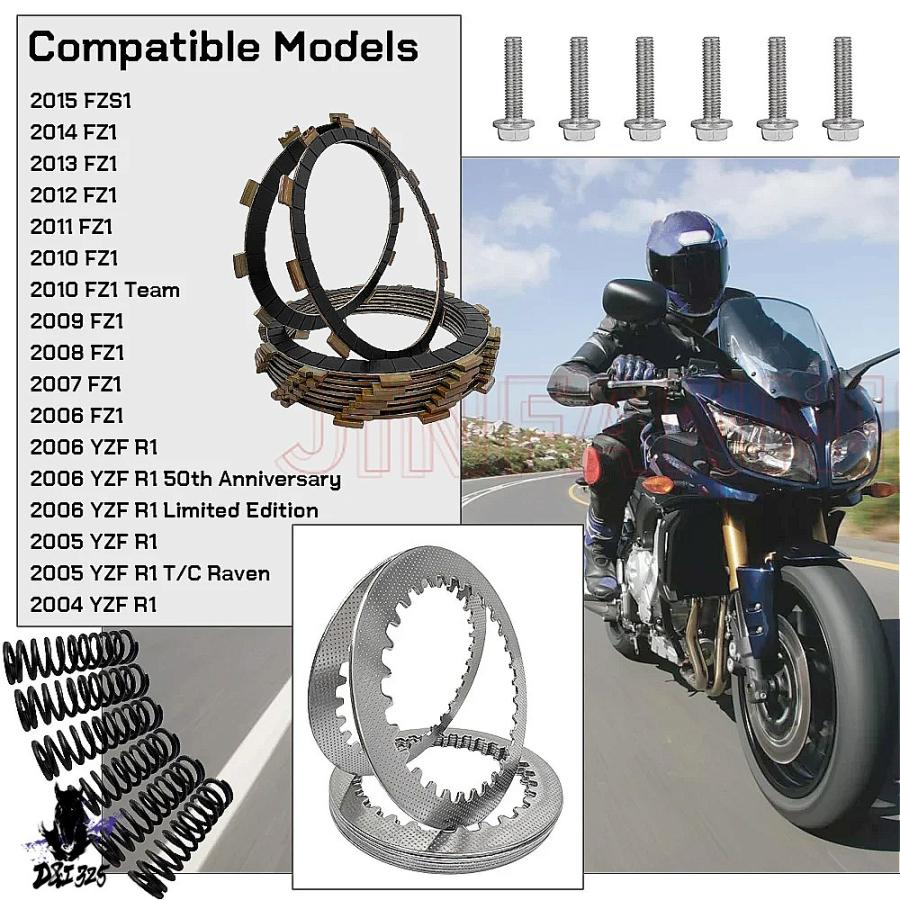 【互換品】 ヤマハ YZF-R1 FZ1 FZS1 クラッチキットヘビーデューティスプリング & カバーガスケット 2004-2015 社外製_4