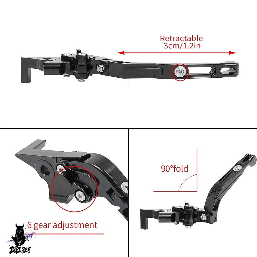 【互換品】 Kawasaki ER-6N ER-6F 2009-2016用 アルミニウム折りたたみ式拡張可能ブレーキクラッチレバー 社外製の画像