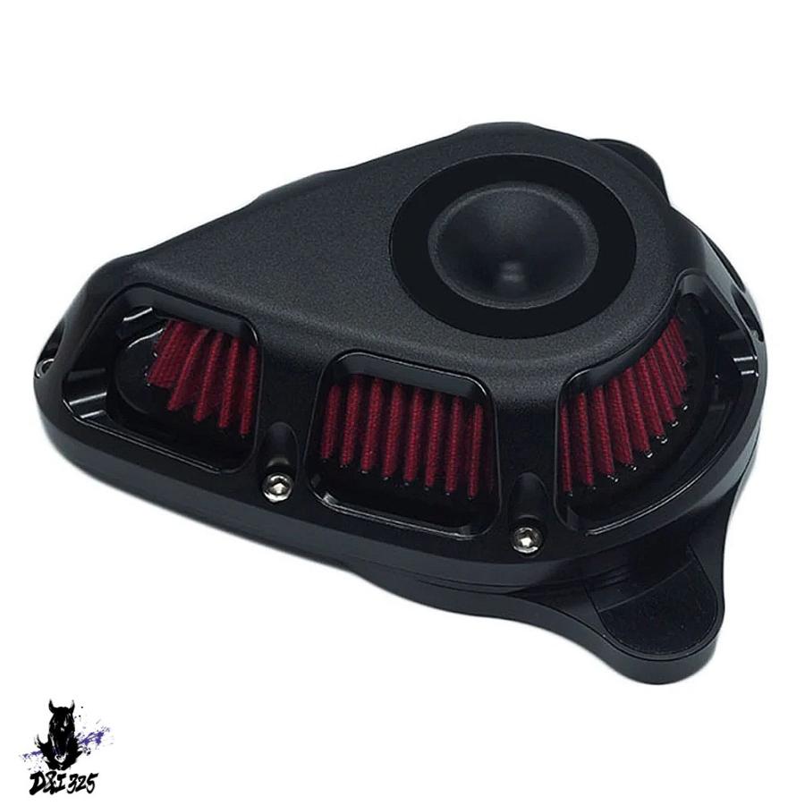 【互換品】 Harley Dyna Softail用 エナーマルチアングル回転可能吸気クリーナーCNCキット アルミマットブラック 社外製_5
