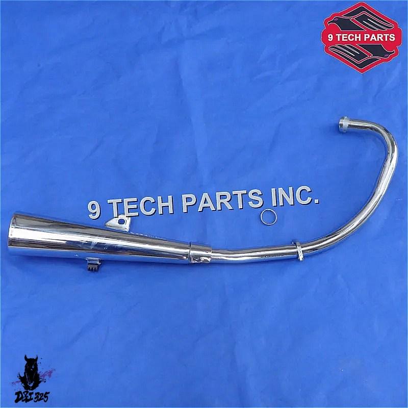 互換品】 スズキ GN125 GZ125 GS125 フル交換クローム排気システム