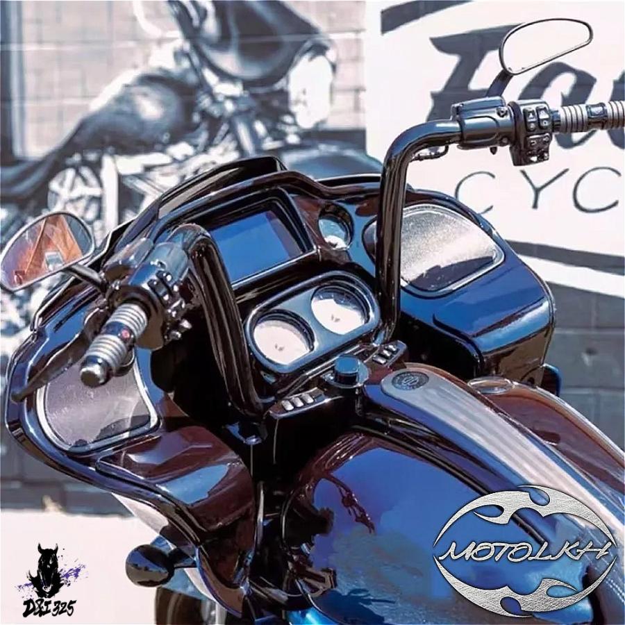 【互換品】 ハーレーツーリングCVOロードグライドFLTRX 2014-2023用 12インチ14インチライズバットウィングフェアリングバーエイプハンガーハンドルバー 名未指 | 