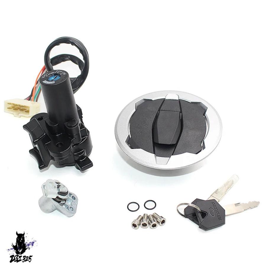 【取り替えっこ品】 カワサキヴェルシスx300 kle300 kle 300 2017 2021バイクイグニッションスイッチ 燃え種タンクガスキャップ カバーシートロックキット