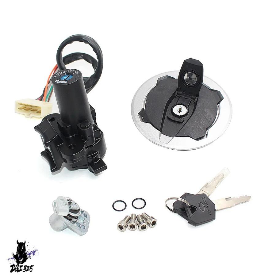 【取り替えっこ品】 カワサキヴェルシスx300 kle300 kle 300 2017 2021バイクイグニッションスイッチ 燃え種タンクガスキャップ カバーシートロックキット